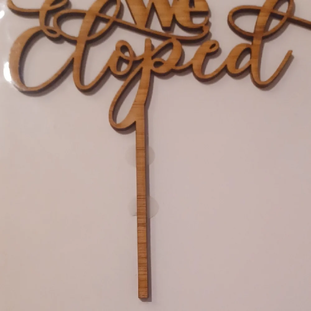 'We Eloped' Gold Cake Topper